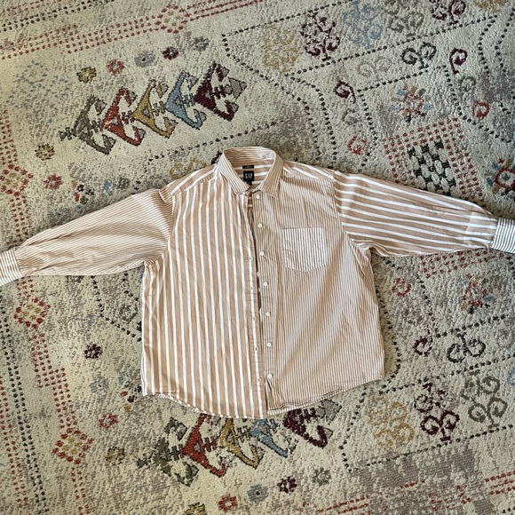 Classic Striped Oversized Button Down Shirt - Picture 1 of 4